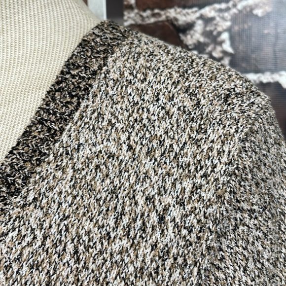 APIECE APART Sweater Deep Plunging V-neck Brown Marled Peplum Hem Size Medium - Picture 13 of 13